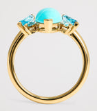 Emily P. Wheeler yellow gold topaz turquoise batik ring, UK version