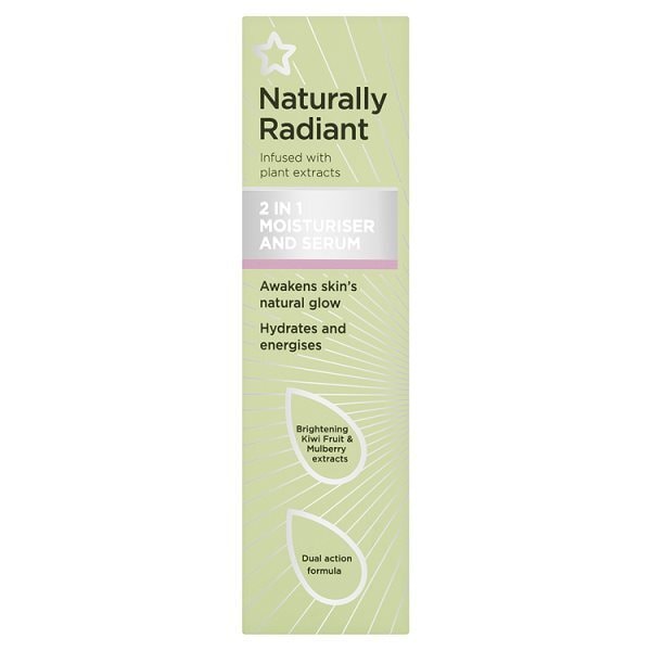 Superdrug Naturally Radiant 2 in 1 Moisturiser & Serum 50ml GOODS Superdrug   