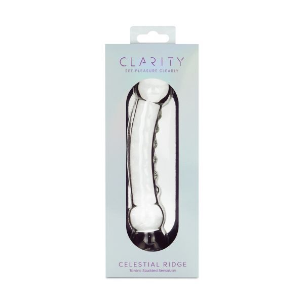 Clarity glass dildo Celestial Ridge 6.4 inches, imported from the UK