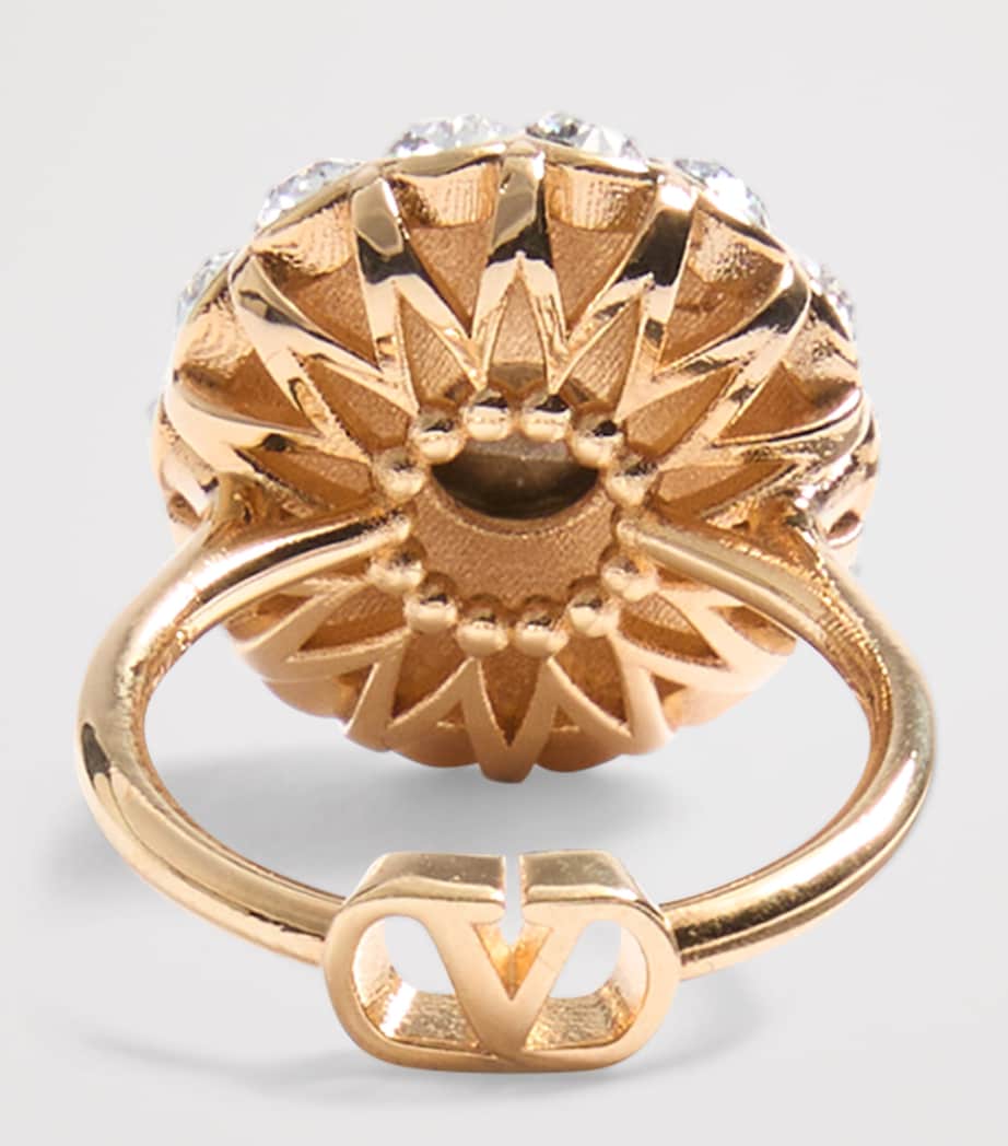 Valentino Garavani crystal VLogo signature ring, UK version