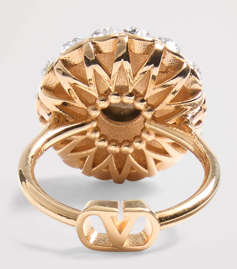 Valentino Garavani crystal VLogo signature ring, UK version