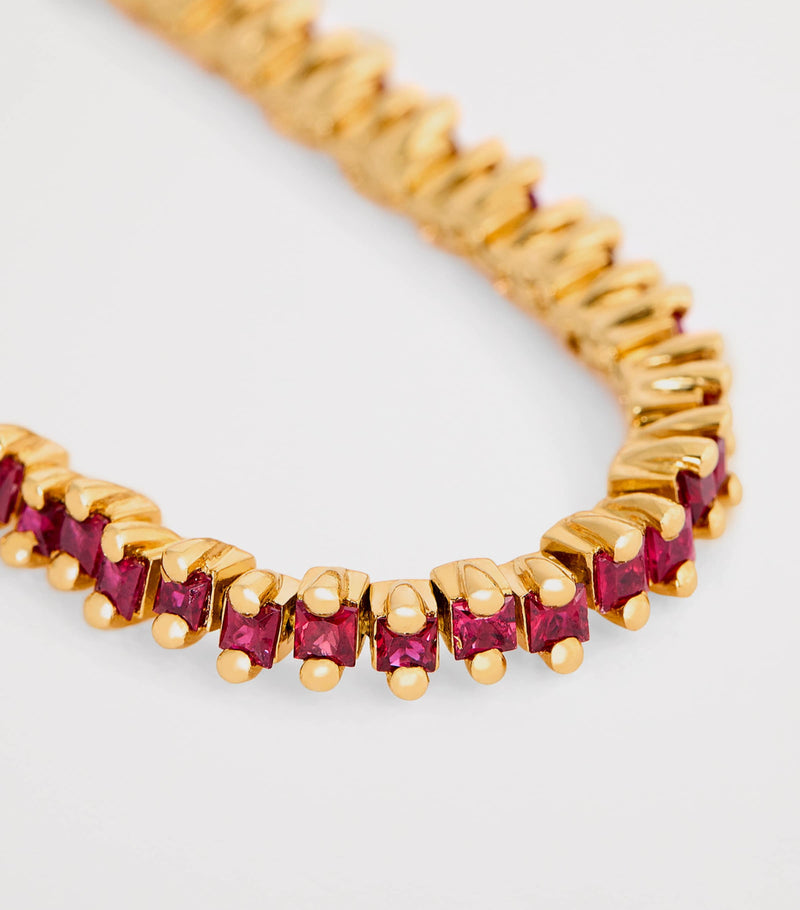 Suzanne Kalan yellow gold and ruby tennis bracelet, imported from the UK