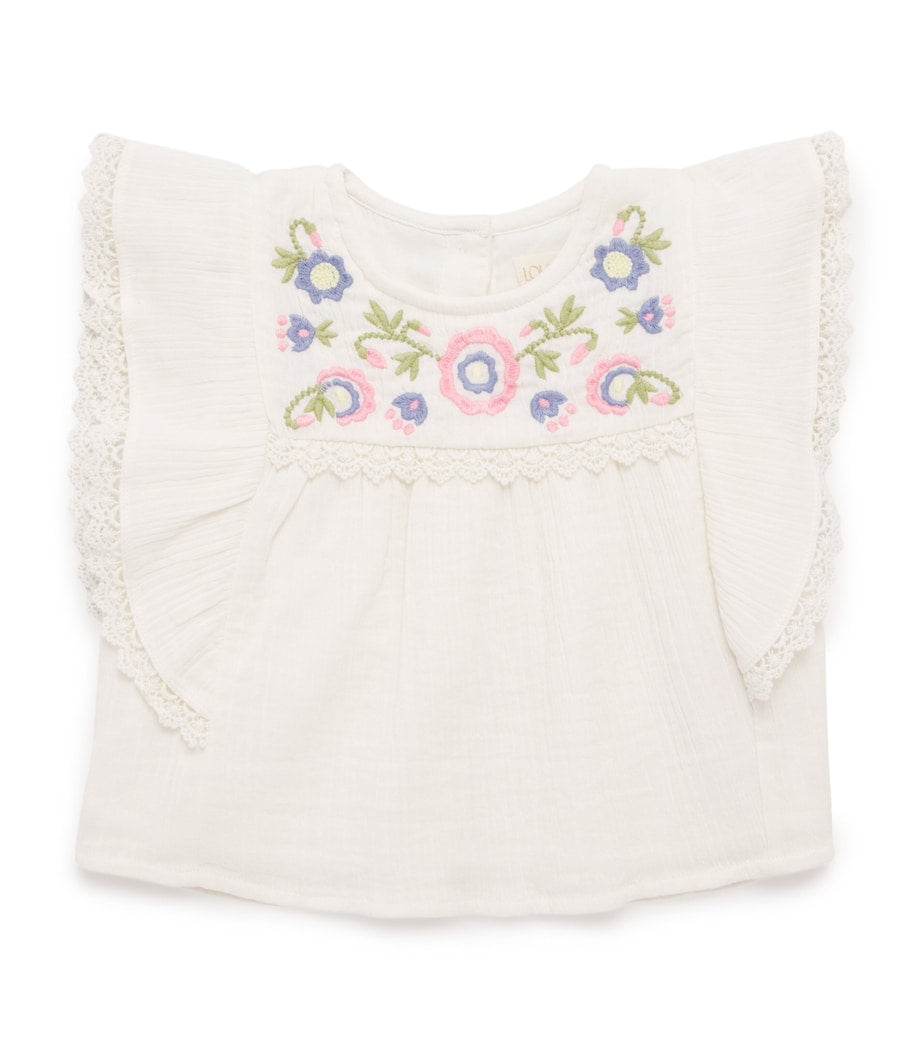 Louise Misha cotton embroidered Malya blouse 6-24 months, UK version