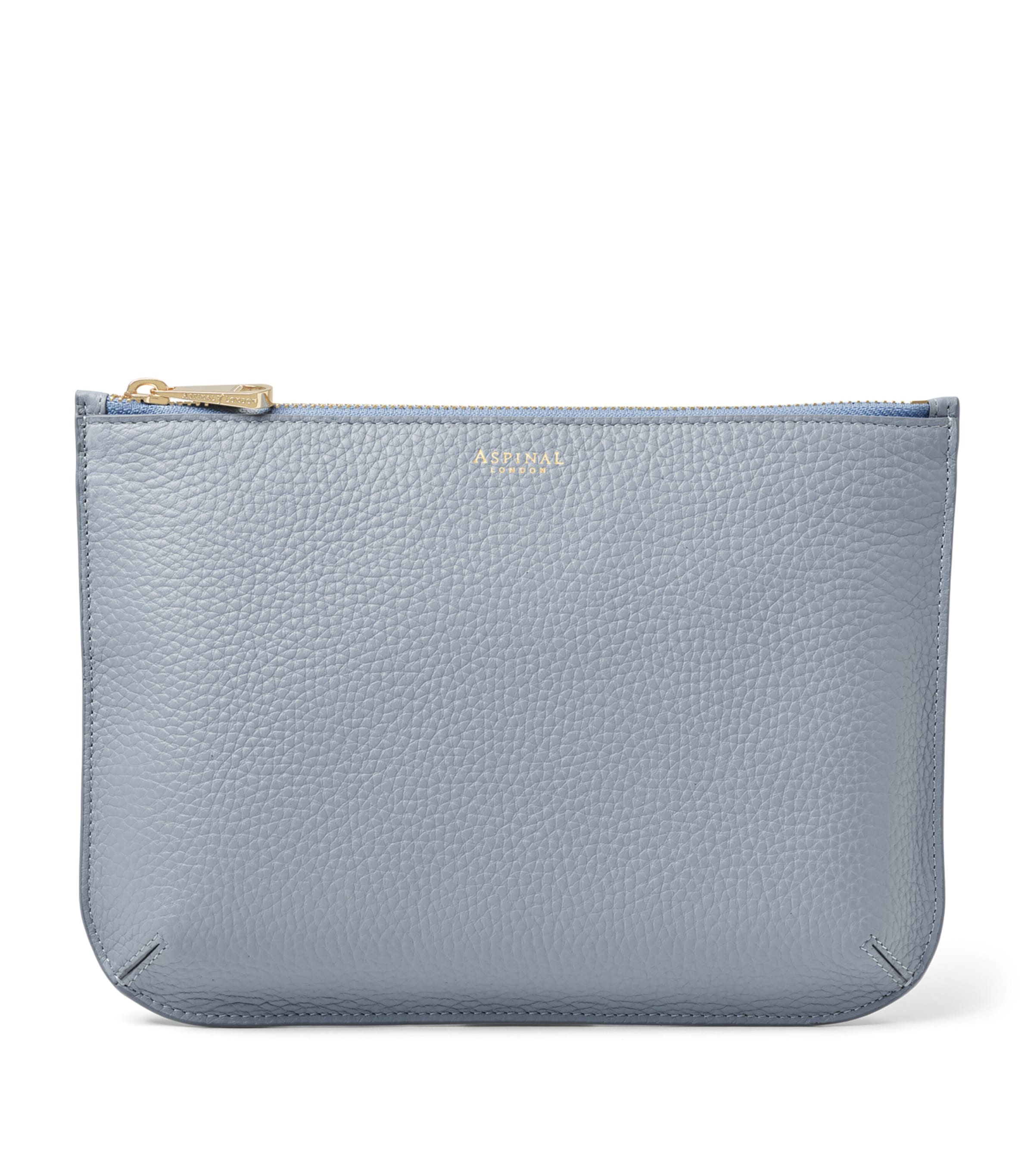 Aspinal of London large leather Ella pouch, imported from the UK