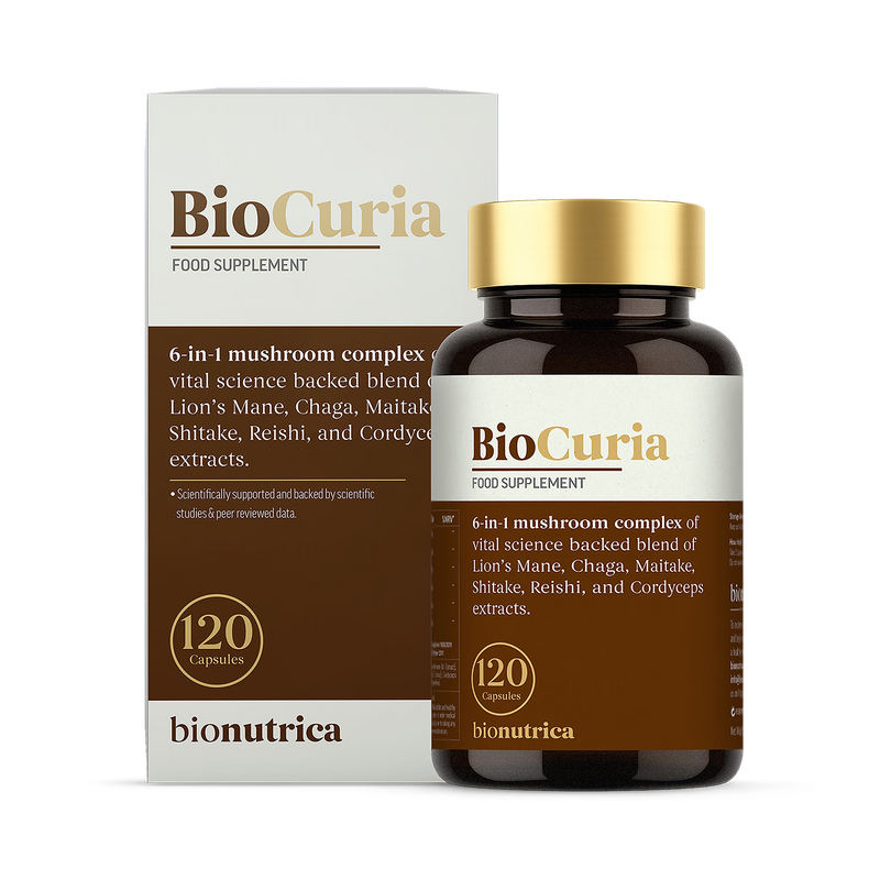 Bionutrica BioCuria mushroom complex 120 capsules, UK version
