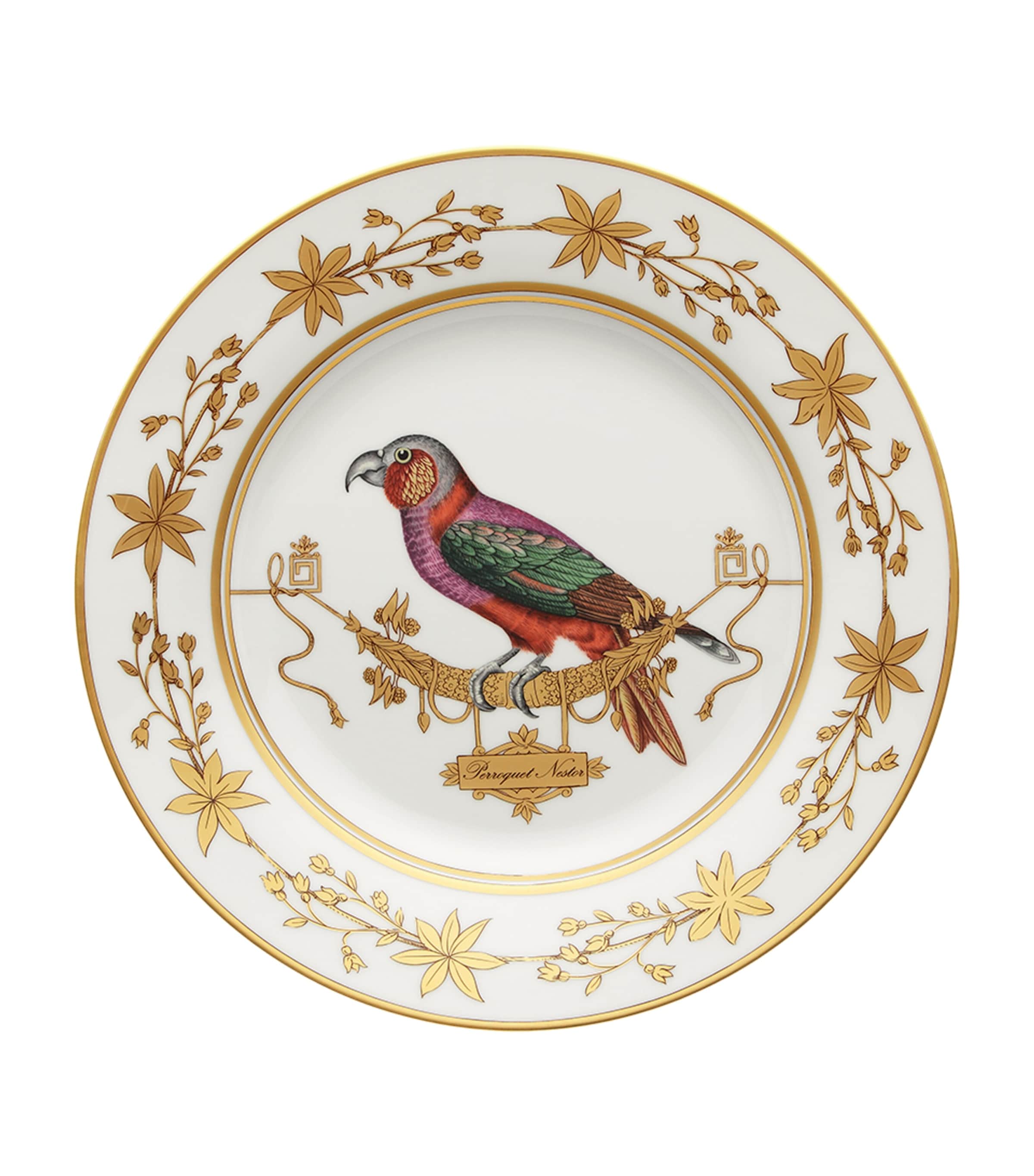 GINORI 1735 Volière Perroquet Nestor porcelain dinner plate 26.5cm, UK version