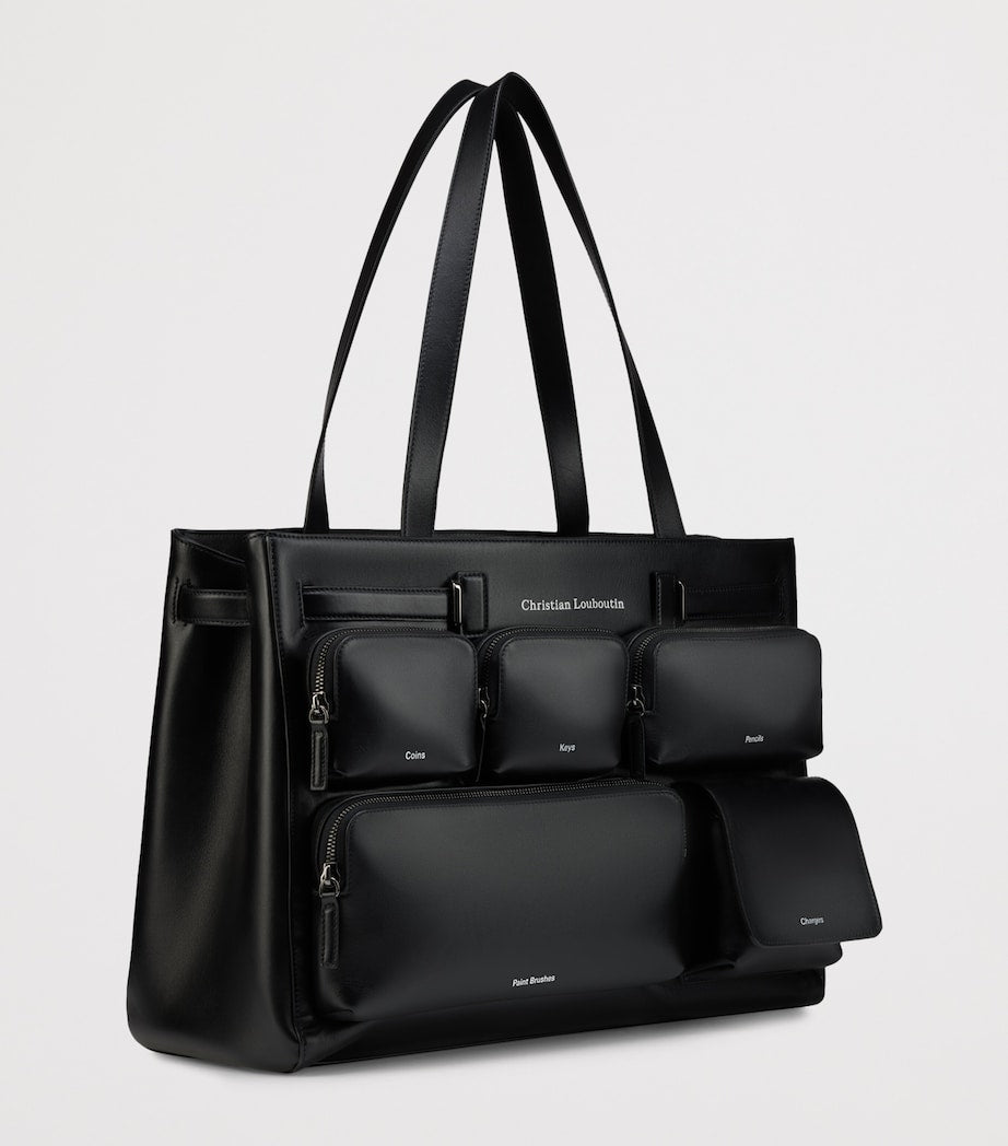 حقيبة Christian Louboutin tactical leather tote bag، مستوردة من المملكة المتحدة
