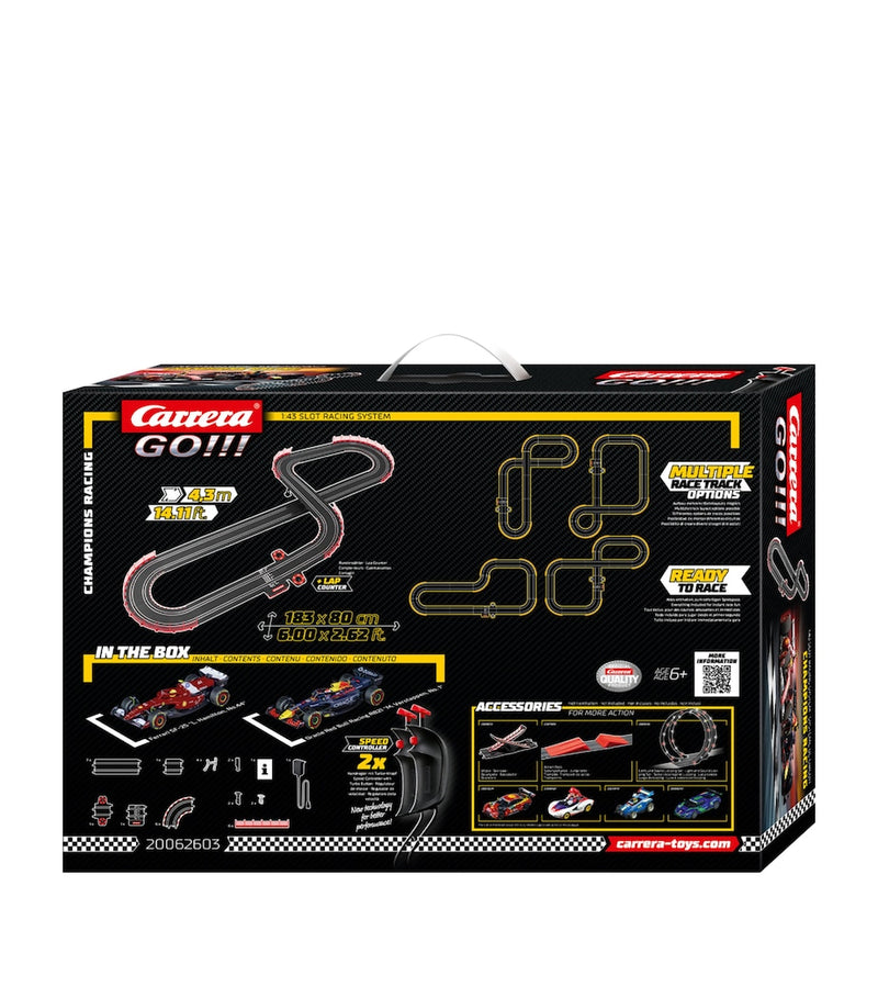 Carrera GO!!! F1 slot racing set with Verstappen and Hamilton cars, imported from the UK