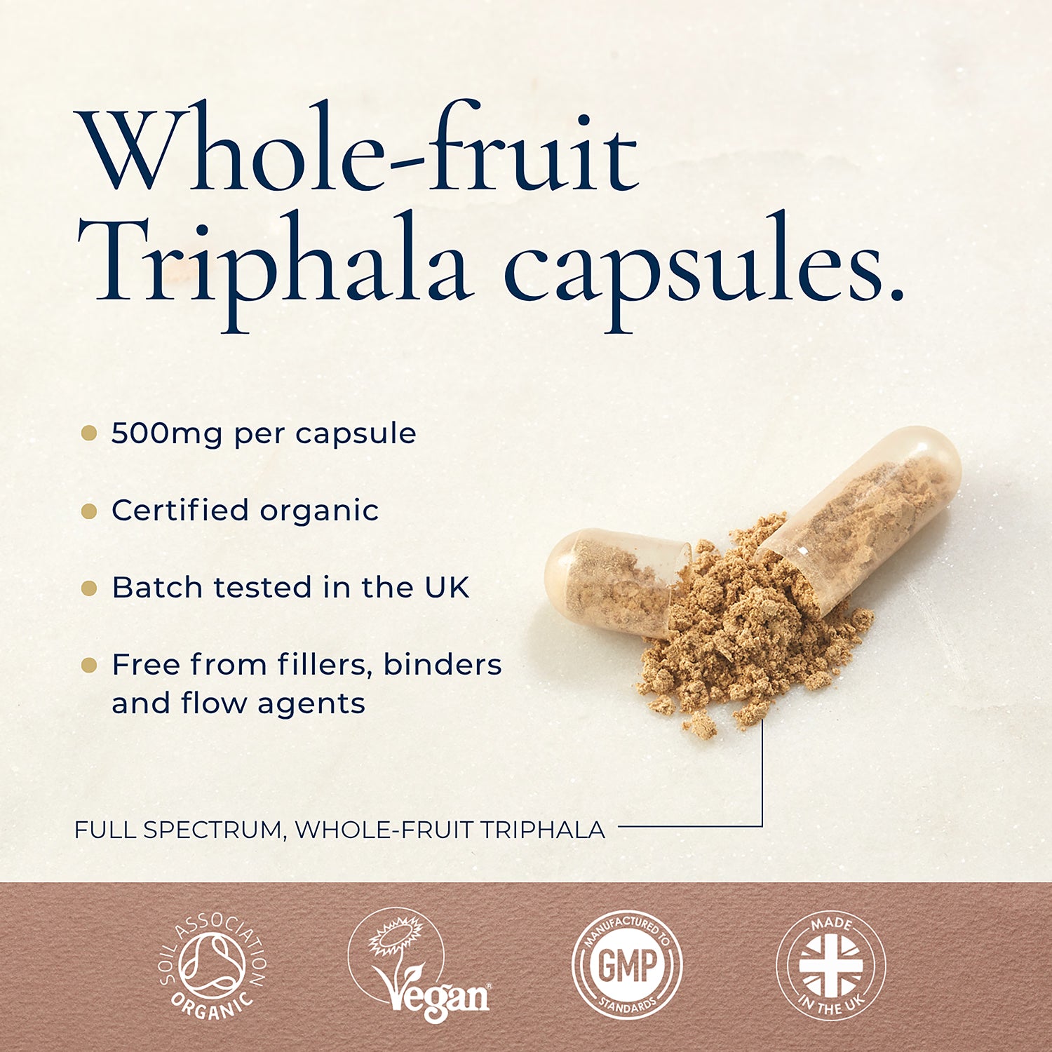 Ayurvediq Organic Triphala capsules 60 count, UK version