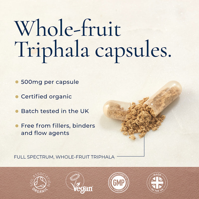 Ayurvediq Organic Triphala capsules 60 count, UK version