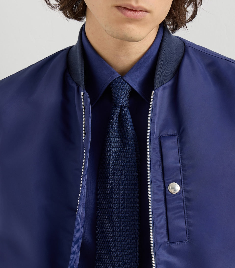 Brunello Cucinelli silk knit tie 150cm (British brand)