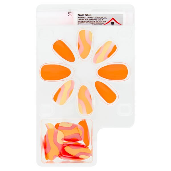 DNR Superdrug Studio London False Nails Orange Swirls GOODS Superdrug   