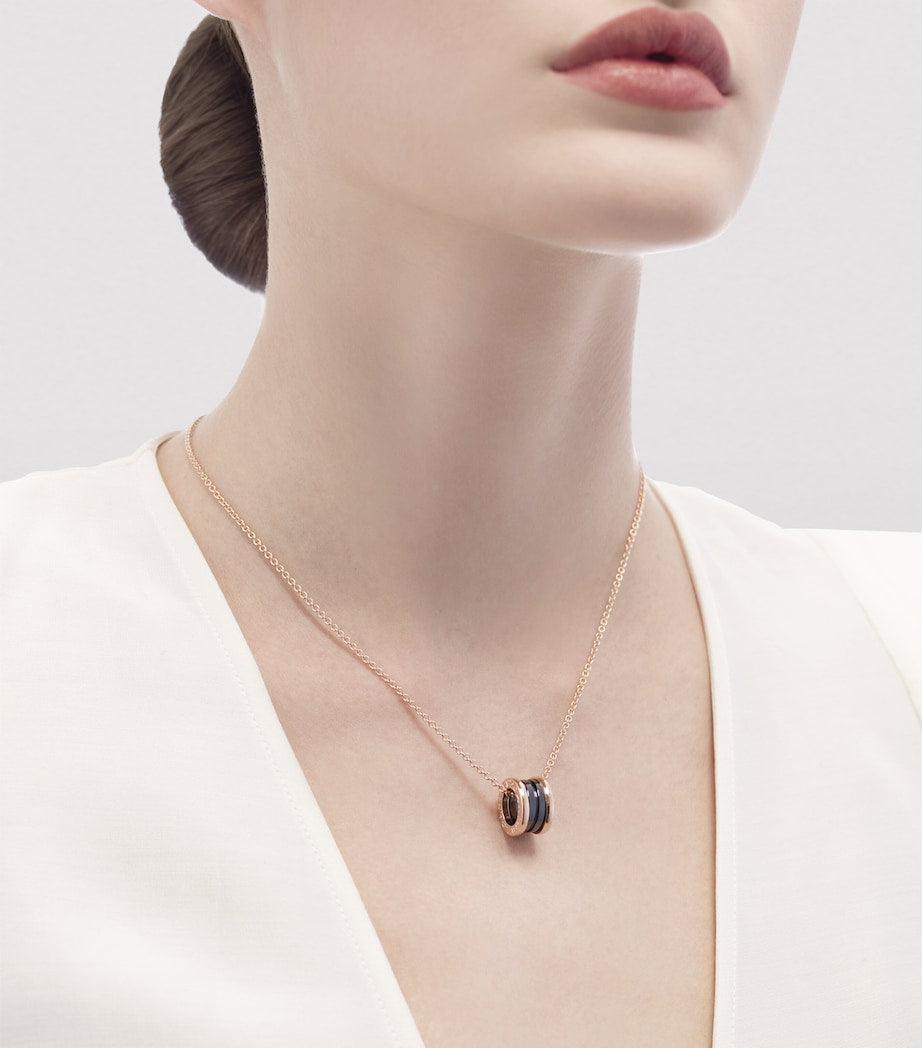 Bvlgari B.zero1 rose gold ceramic necklace - British product