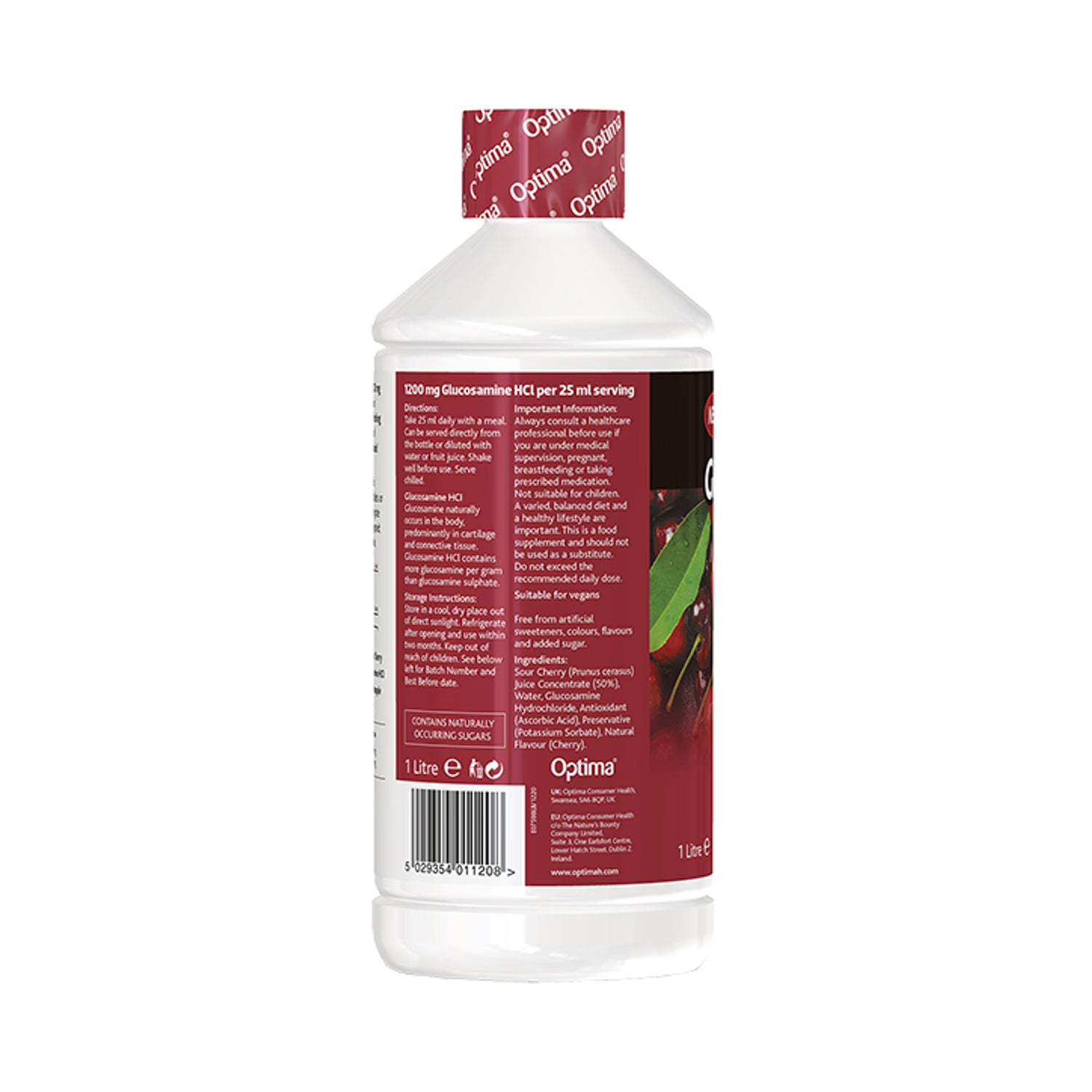 Optima Activ Juice Cherry 1 litre glucosamine supplement - British product
