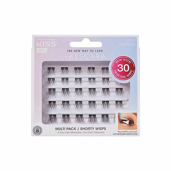 KISS Press On Lashes Shorty Wispies 30 Pack - British product