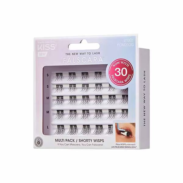 KISS Press On Lashes Shorty Wispies 30 Pack - British product