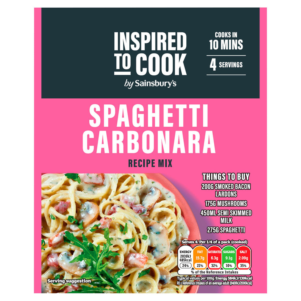 Sainsbury's Spaghetti Carbonara Recipe Mix, Inspired to Cook 32g