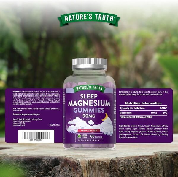 Nature's Truth magnesium gummies for sleep 60 count (British brand)