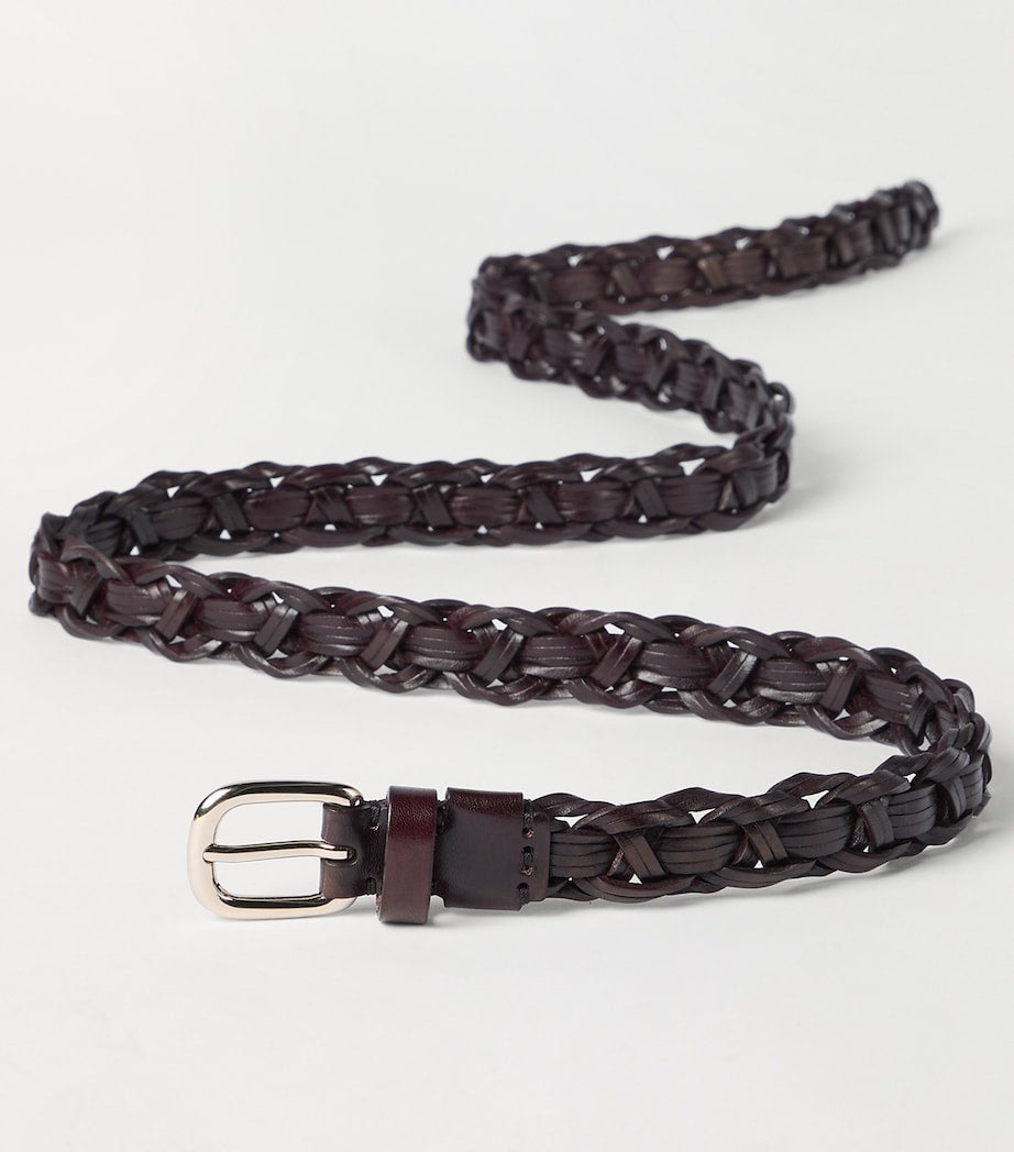 Brunello Cucinelli woven leather belt, UK version