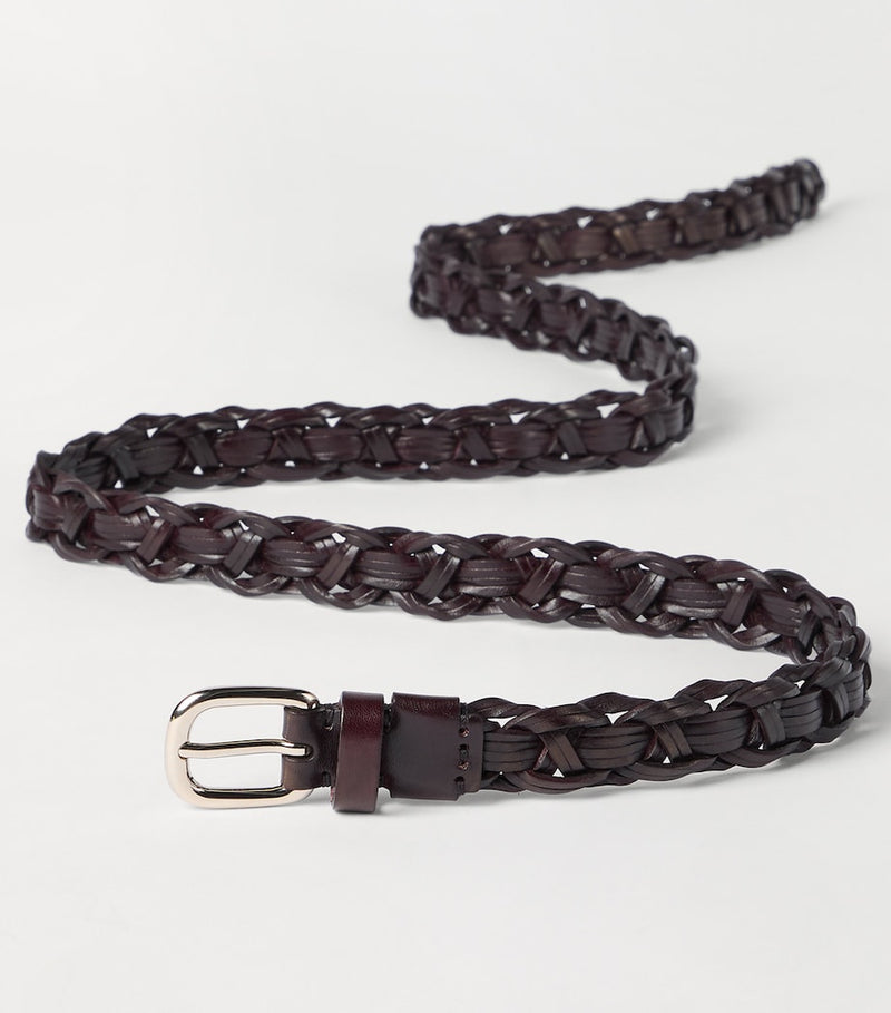 Brunello Cucinelli woven leather belt, UK version
