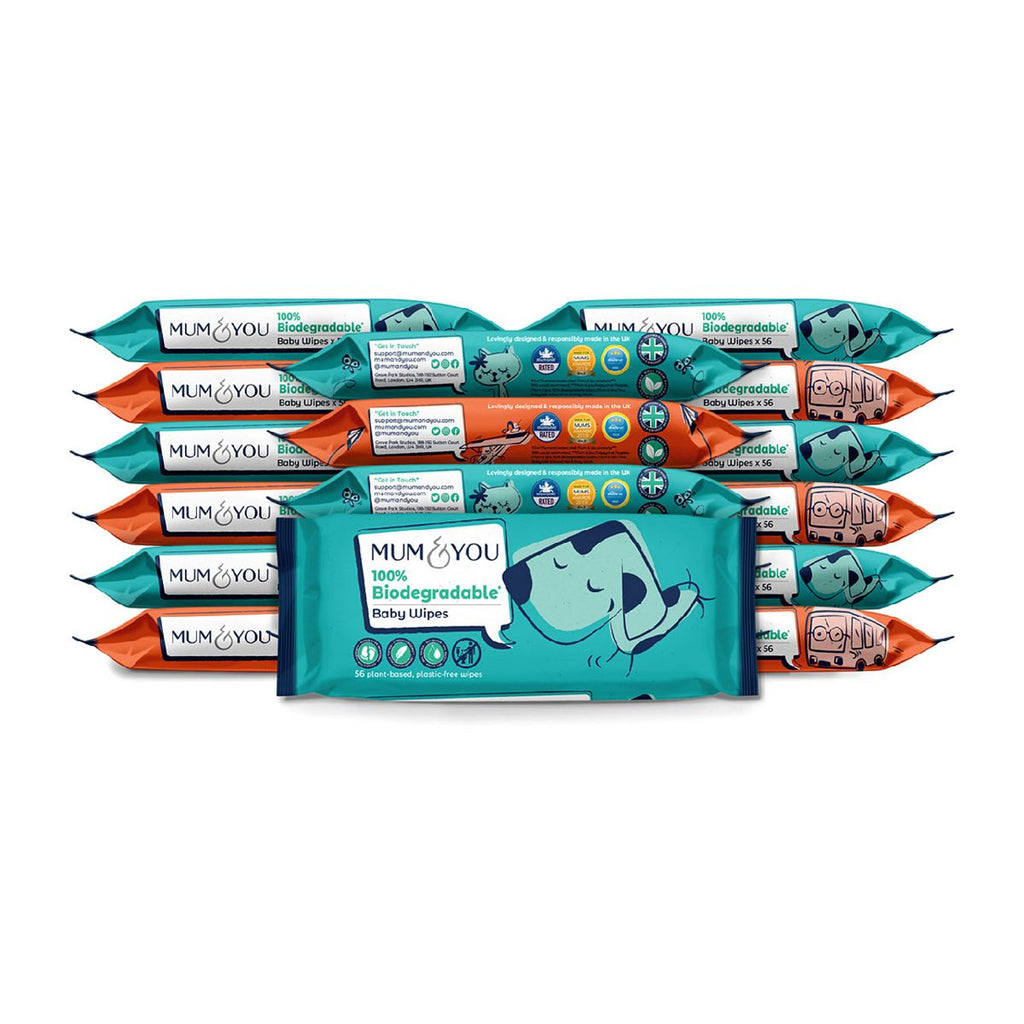 Mum & You 100% Biodegradable Plastic Free Wipes 18x 56 Pack