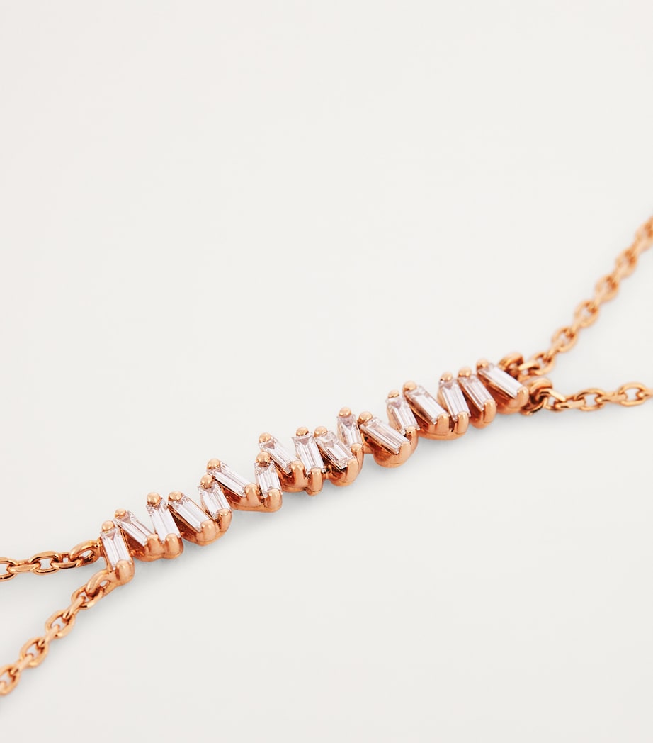 Suzanne Kalan rose gold diamond bar bracelet 18cm, UK version