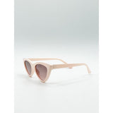SVNX light pink cateye sunglasses, imported from the UK