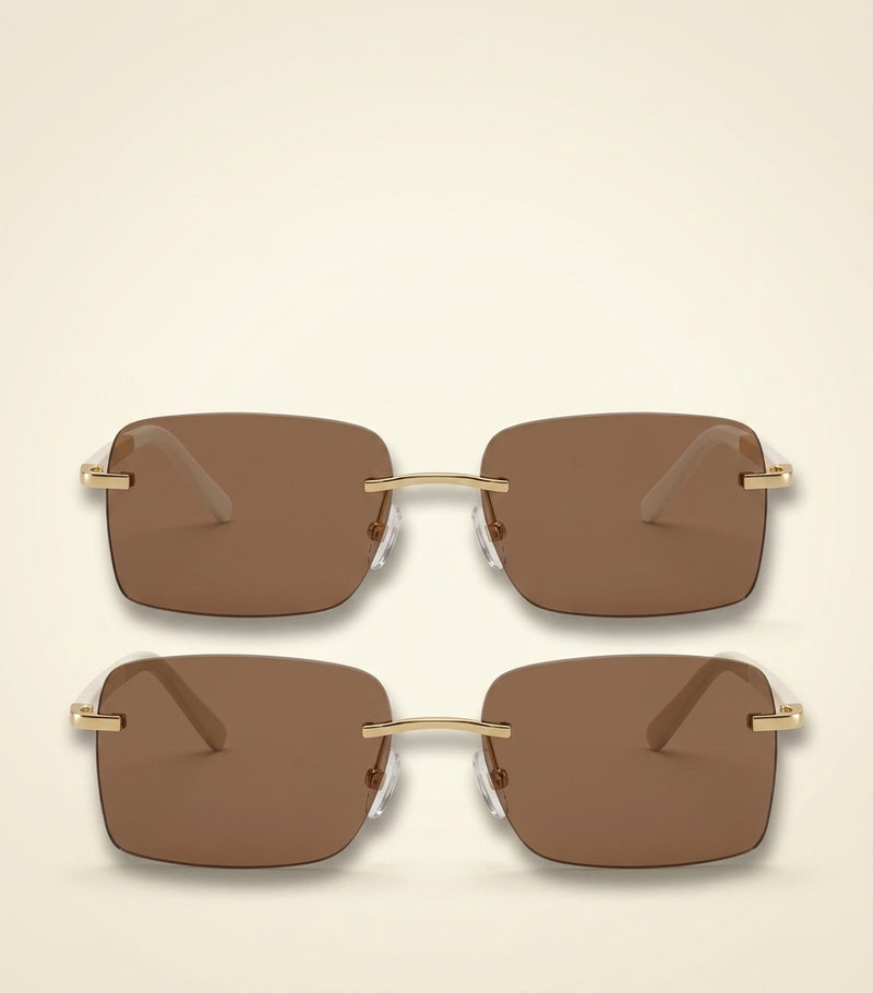 Cartier metal rectangle sunglasses gold-tone rims - British product