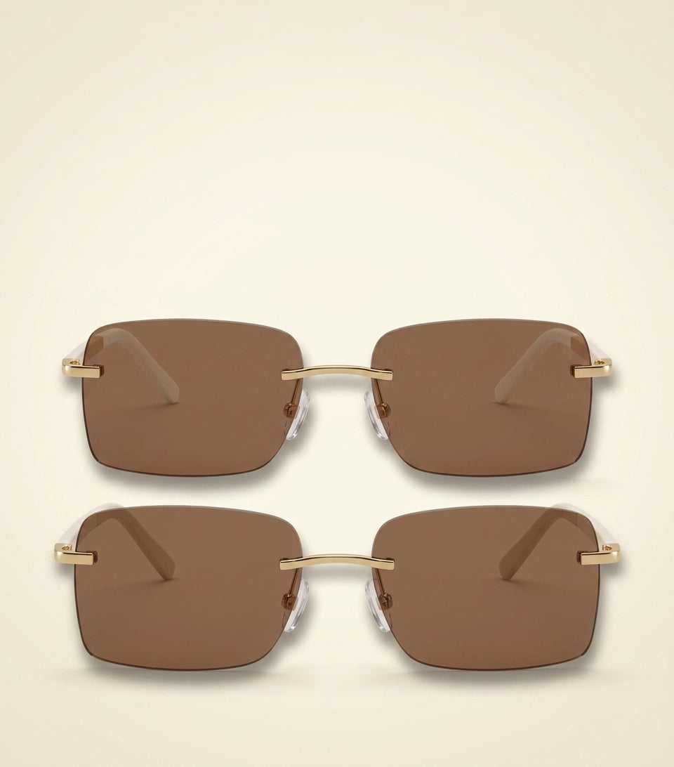 Cartier metal rectangle sunglasses gold-tone rims - British product