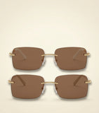 Cartier metal rectangle sunglasses gold-tone rims - British product