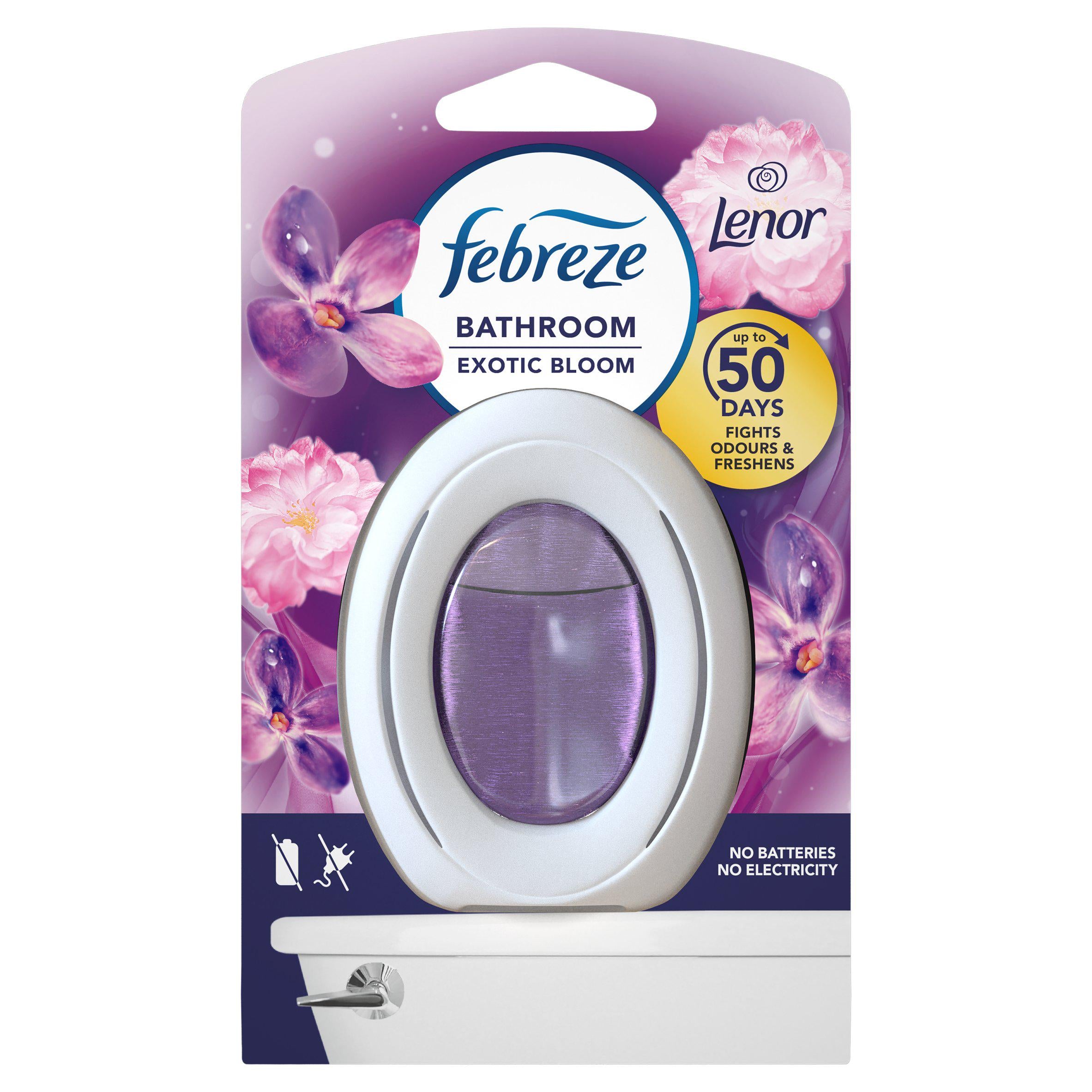 Febreze Bathroom Continuous Air Freshener Exotic Bloom Single GOODS Sainsburys   