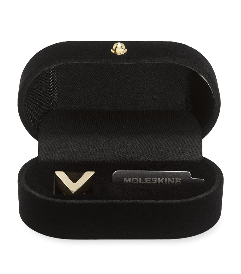 Moleskine Gold-Plated V notebook charm, imported from the UK