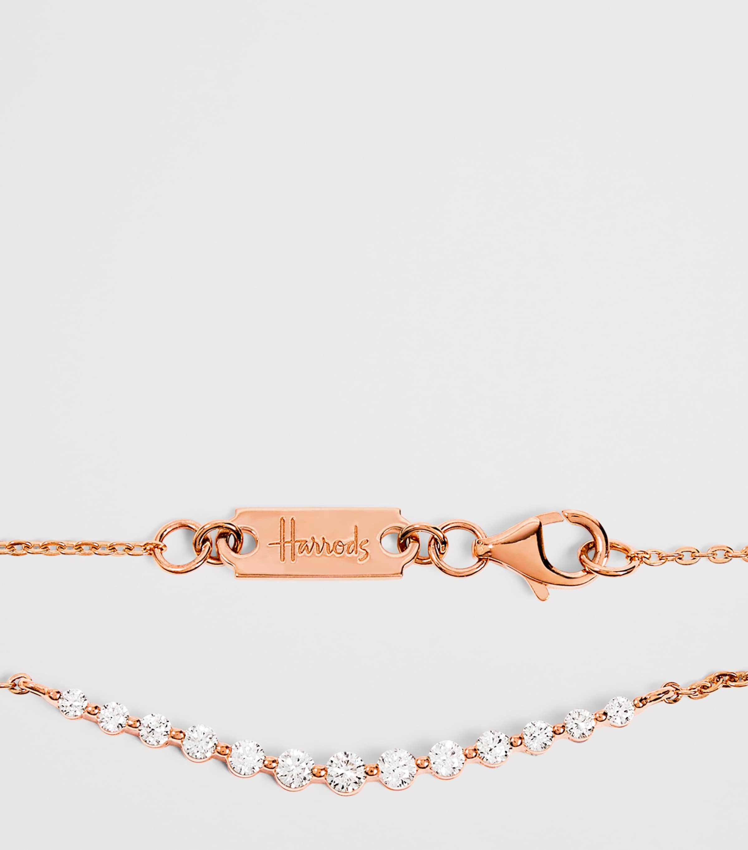 Harrods rose gold graduating diamond pendant necklace 0.50ct, UK version
