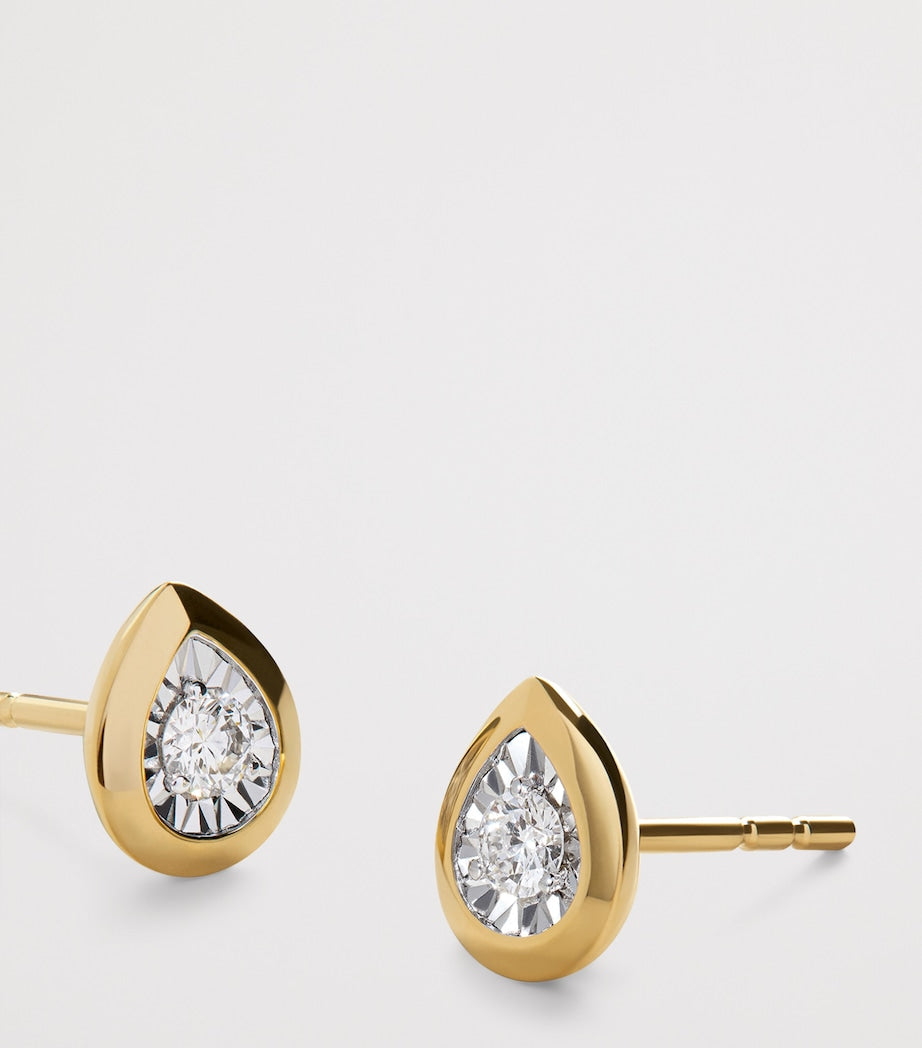 Monica Vinader gold vermeil diamond stud earrings - British product