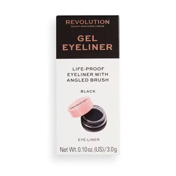 Revolution gel eyeliner pot with brush, imported from the UK
