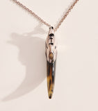 Jacques Marie Mage sterling silver wolf pendant with Tiger's Eye, imported from the UK