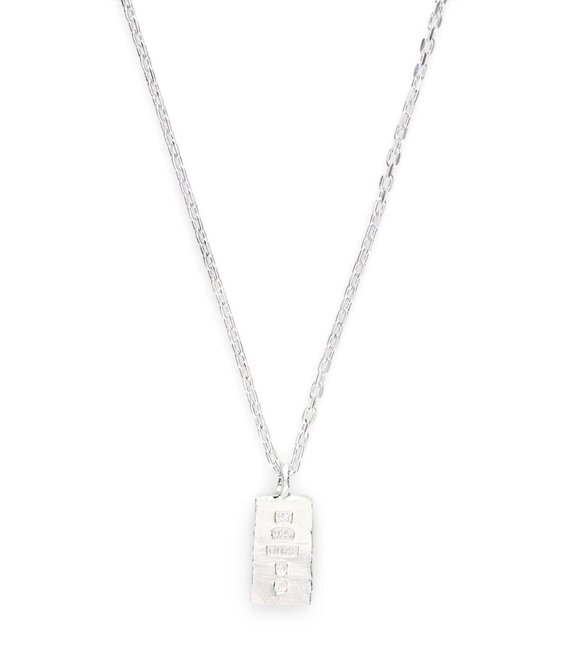 The Ouze sterling silver hallmark necklace, imported from the UK