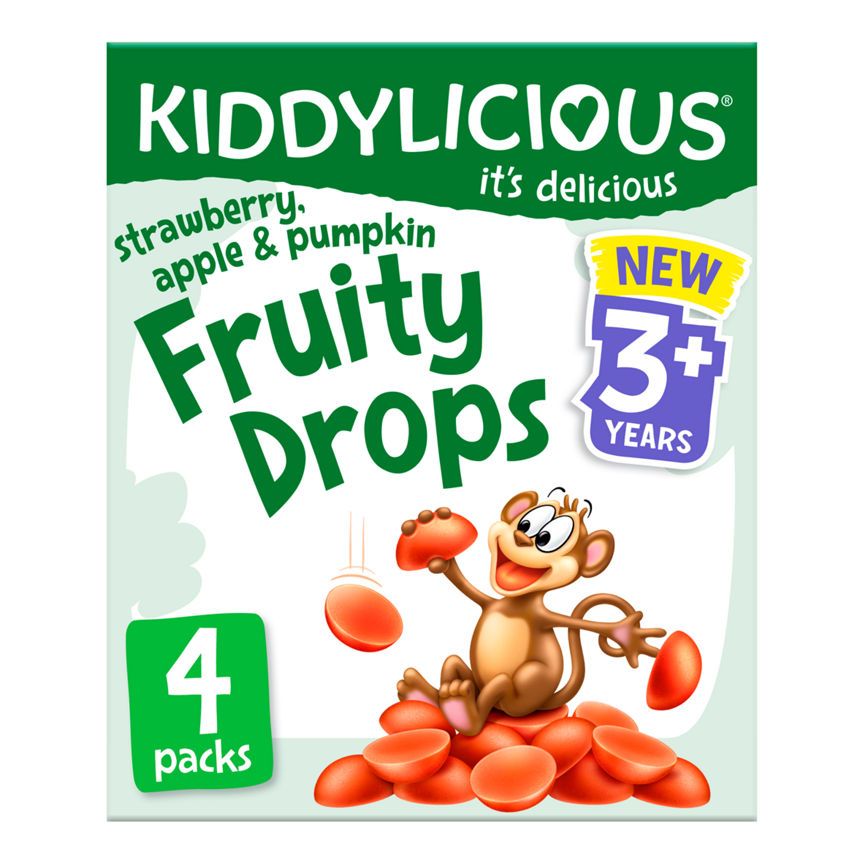 Kiddylicious Strawberry, Apple & Pumpkin Fruity Drops S 3+ Years