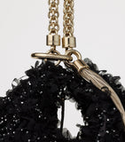 Jimmy Choo crystal-embellished satin clutch bag, imported from the UK