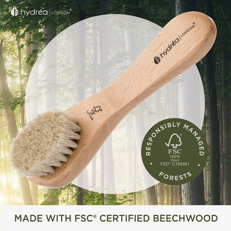 Hydréa London natural bristle facial brush (British brand)