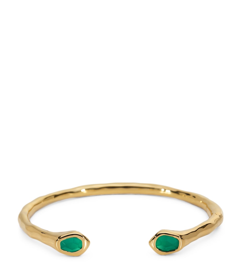 Monica Vinader gold vermeil onyx cuff bracelet, imported from the UK