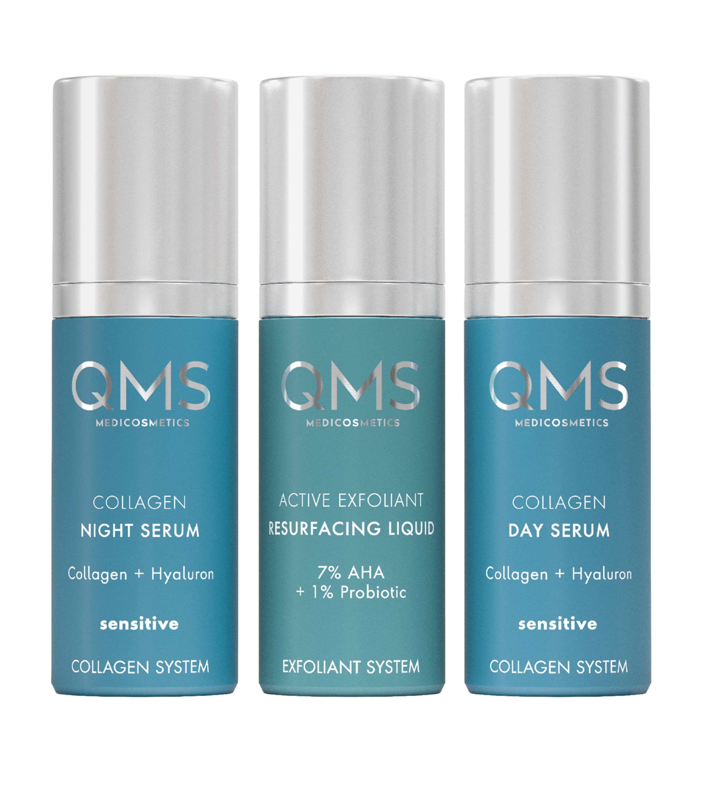 QMS Medicosmetics skincare set sensitive 3 x 30ml, imported from the UK