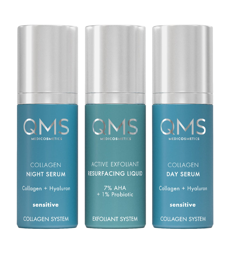 QMS Medicosmetics skincare set sensitive 3 x 30ml, imported from the UK