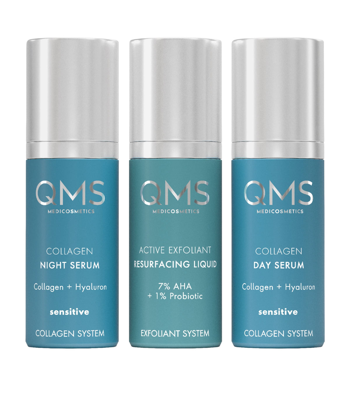 QMS Medicosmetics skincare set sensitive 3 x 30ml, imported from the UK