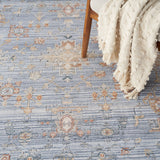 Elegant Heirloom Blue & Ivory Patterned Rug in 2 Sizes