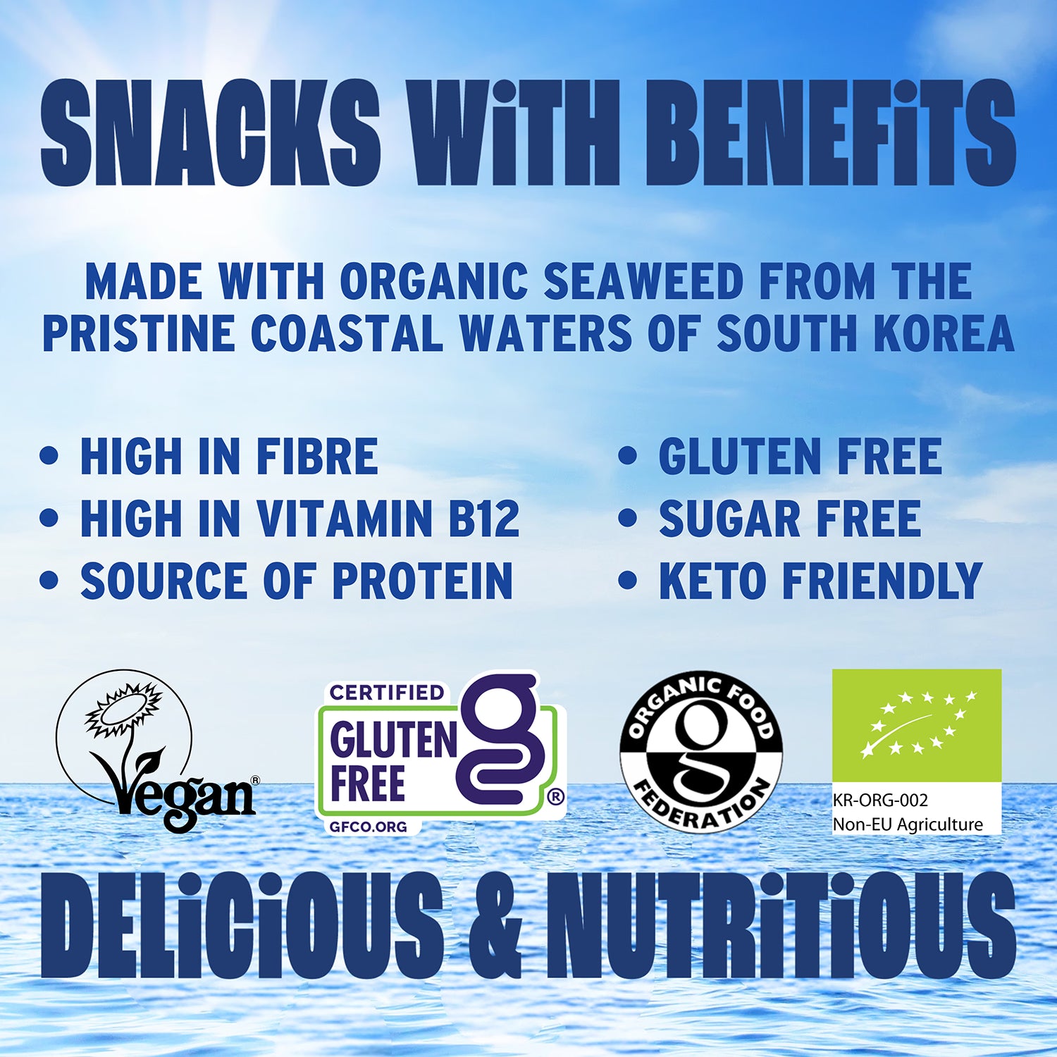 Morish Snacks organic seaweed snacks sea salt 5x4g, UK version