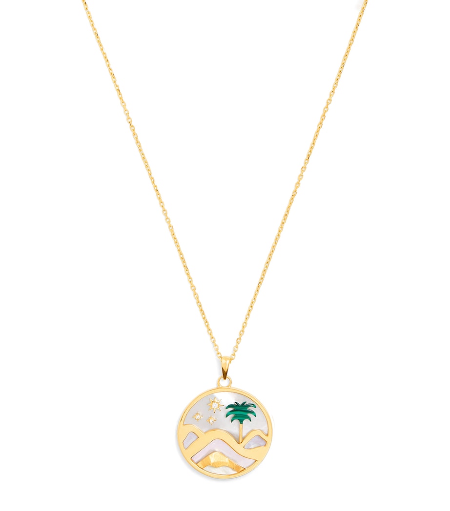L'Atelier Nawbar Sacred Valley yellow gold and diamond pendant necklace, UK version