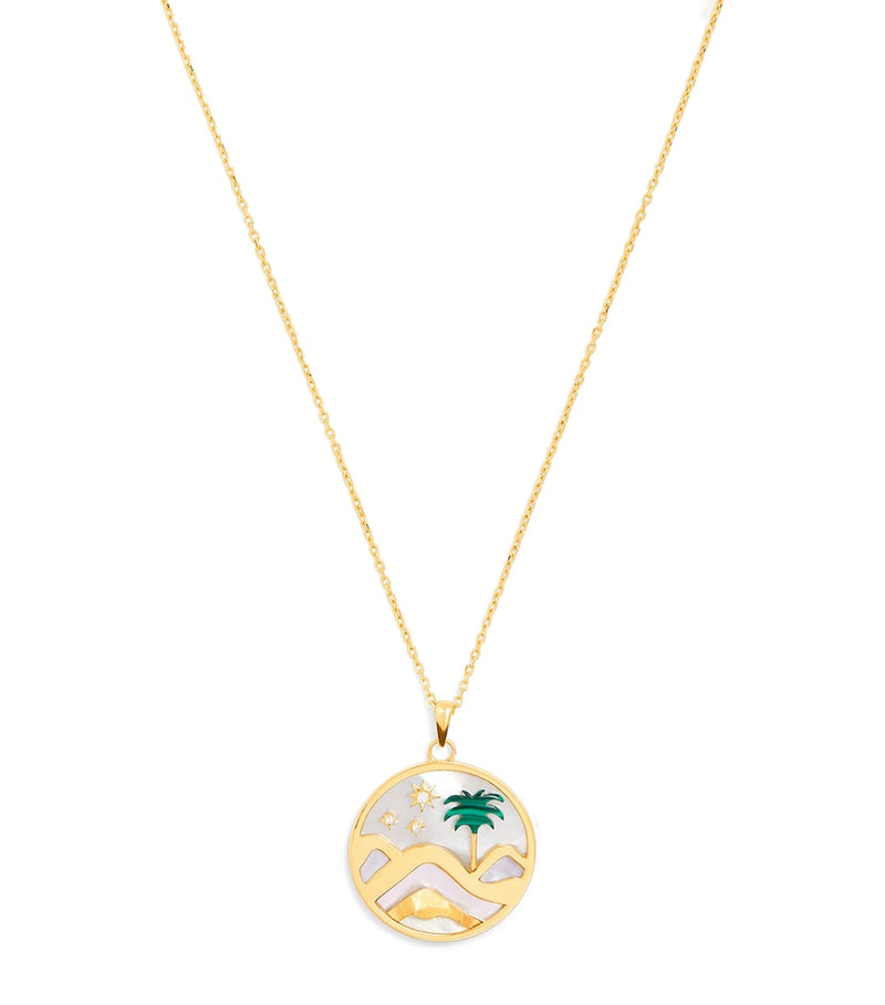 L'Atelier Nawbar Sacred Valley yellow gold and diamond pendant necklace, UK version