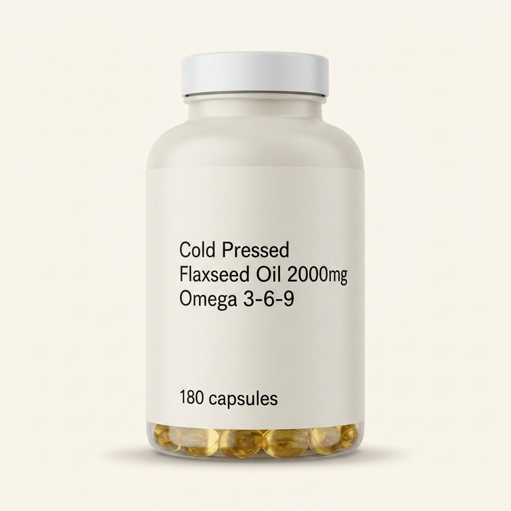 Holland & Barrett flaxseed oil supplement Omega 3-6-9 180 capsules, imported from the UK