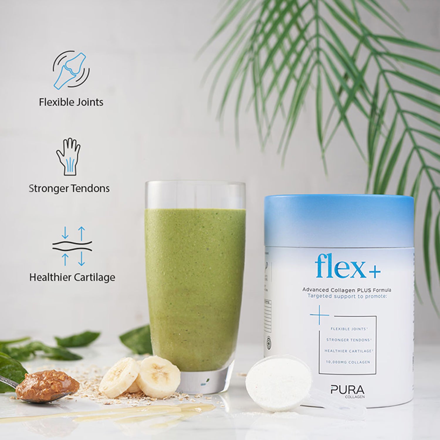 Pura Collagen Flex+ powder 282g, imported from the UK